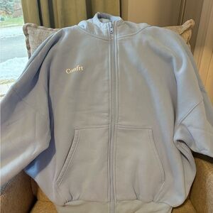 Light Blue Zip-Up Sweatshirt